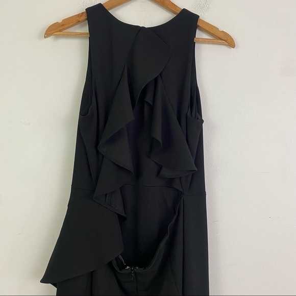 AIDAN BY AIDAN MATTOX black ruffle open back mini dress - Picture 9 of 10